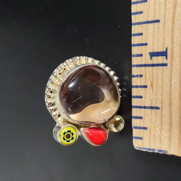 Fabulous Multi Stone Sterling Silver Ring - Picture 11 of 12